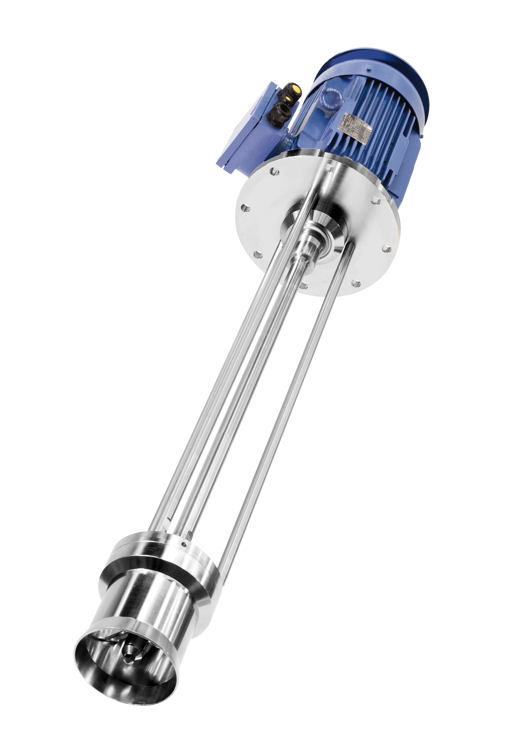 Jet flow agitator for high-viscosity media