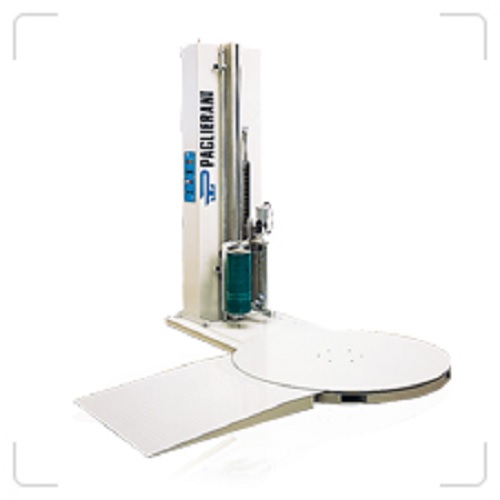 Semi-automatic stretch wrapping machine