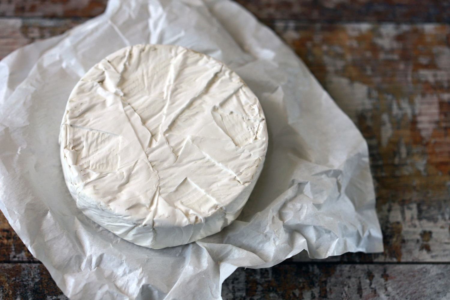 top view of vegan cheese in paper