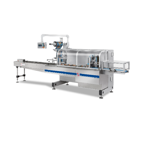 Horizontal flow pack packaging system for flexible materials