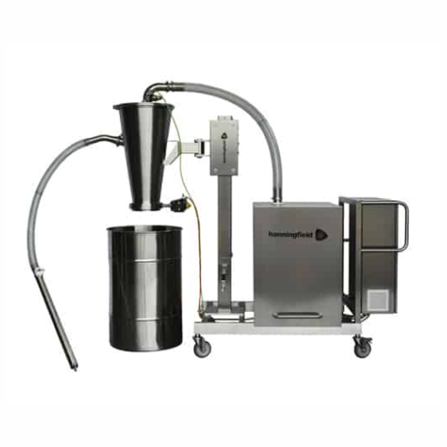 Hygienic vacuum conveyor for pharmaceutical and food industries