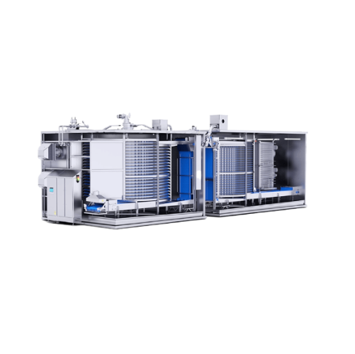 Spiral pasteurization system for packaged foods