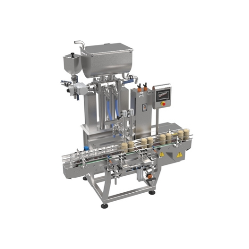 2-head liquid and viscous product filling system