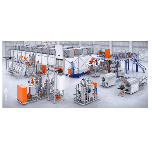 Robotizált gyártósor gumicukrok és nutrautikumok gyártásához