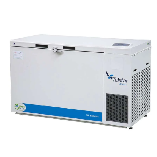 Chest ultra low temperature freezer for biological sample storage