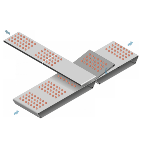 Křížová přenosová stanice pro výrobky s konfigurací formy