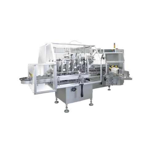 High-speed vertical cartoner for bottles and jars