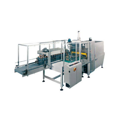 Intermittent motion bundler with shrink-wrapping