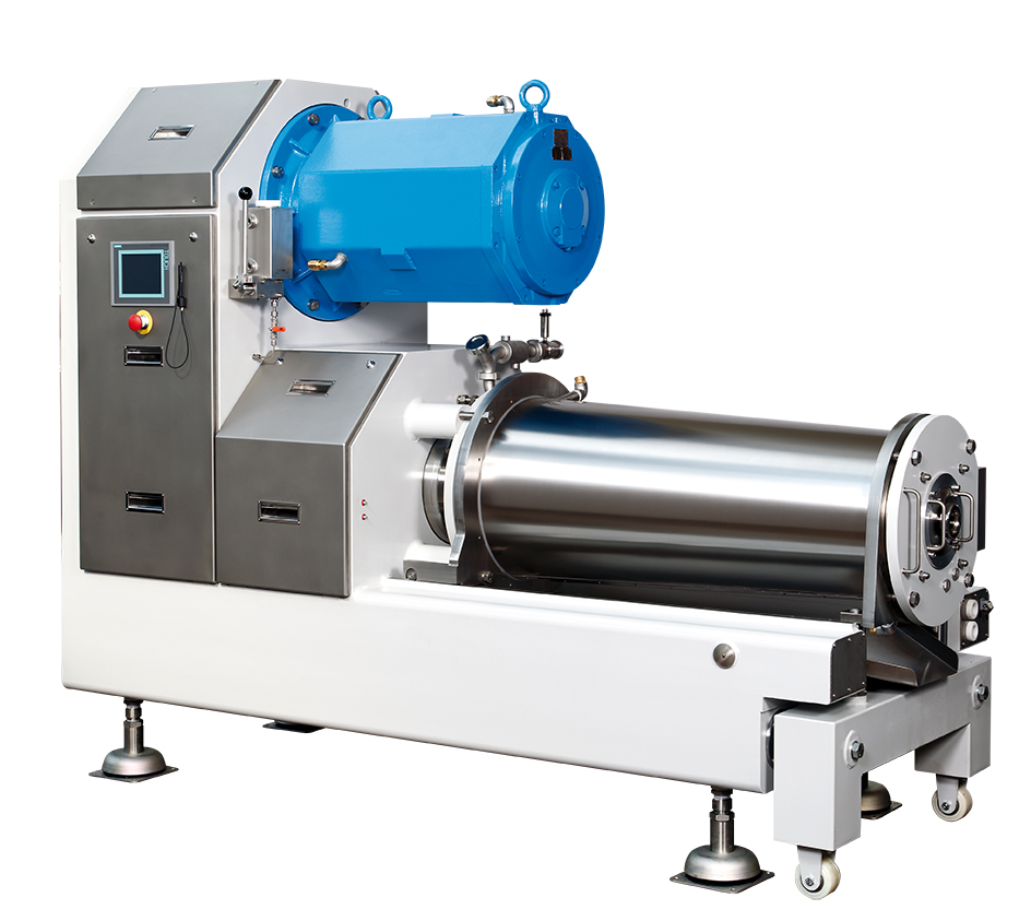 Horizontal ball mill for chocolate refining