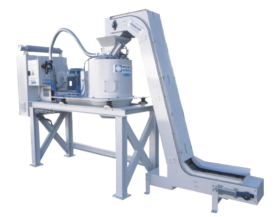 Vibrációs centrifuga szálas és durva szilárd anyagokhoz