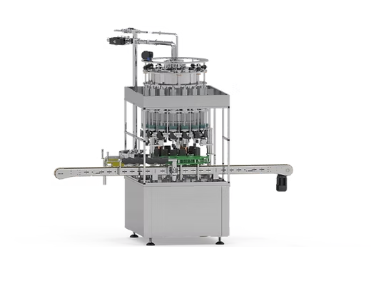 Rotary liquid filling machine for high-speed bottle filling with volumetric dosing