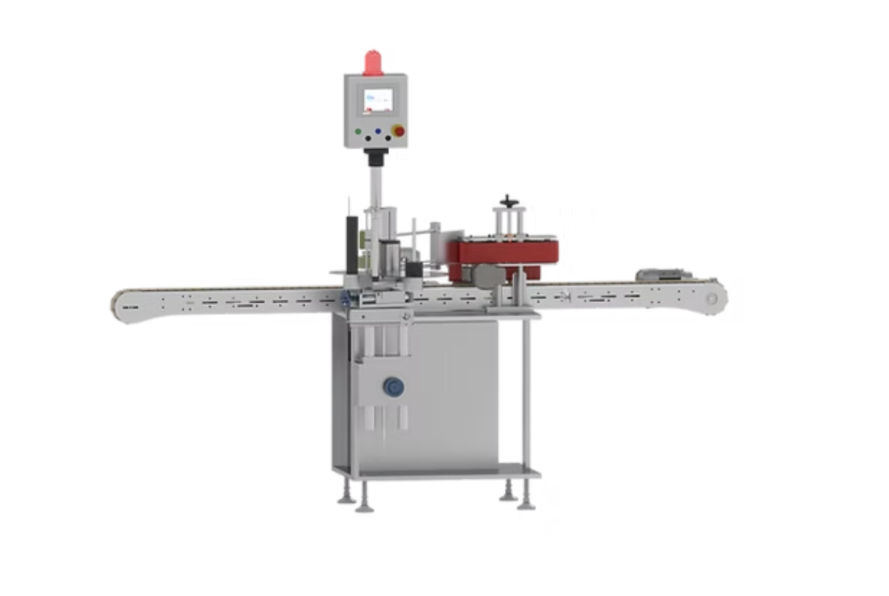 Round bottle labeling machine for accurate application of self-adhesive labels